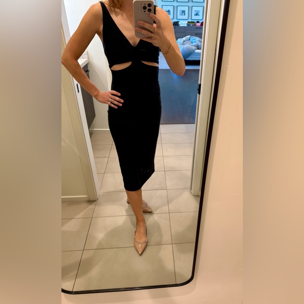 Abercrombie And Fitch Cutout Black Midi dress